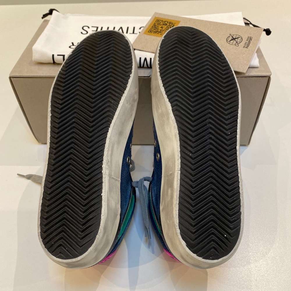 Golden Goose Mid Star Blue Denim/Pink Heel 40 NIB - Picture 12 of 12